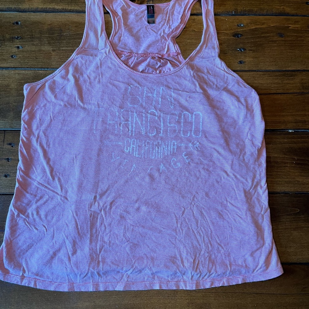Pink Striped San Francisco Racerback Tank